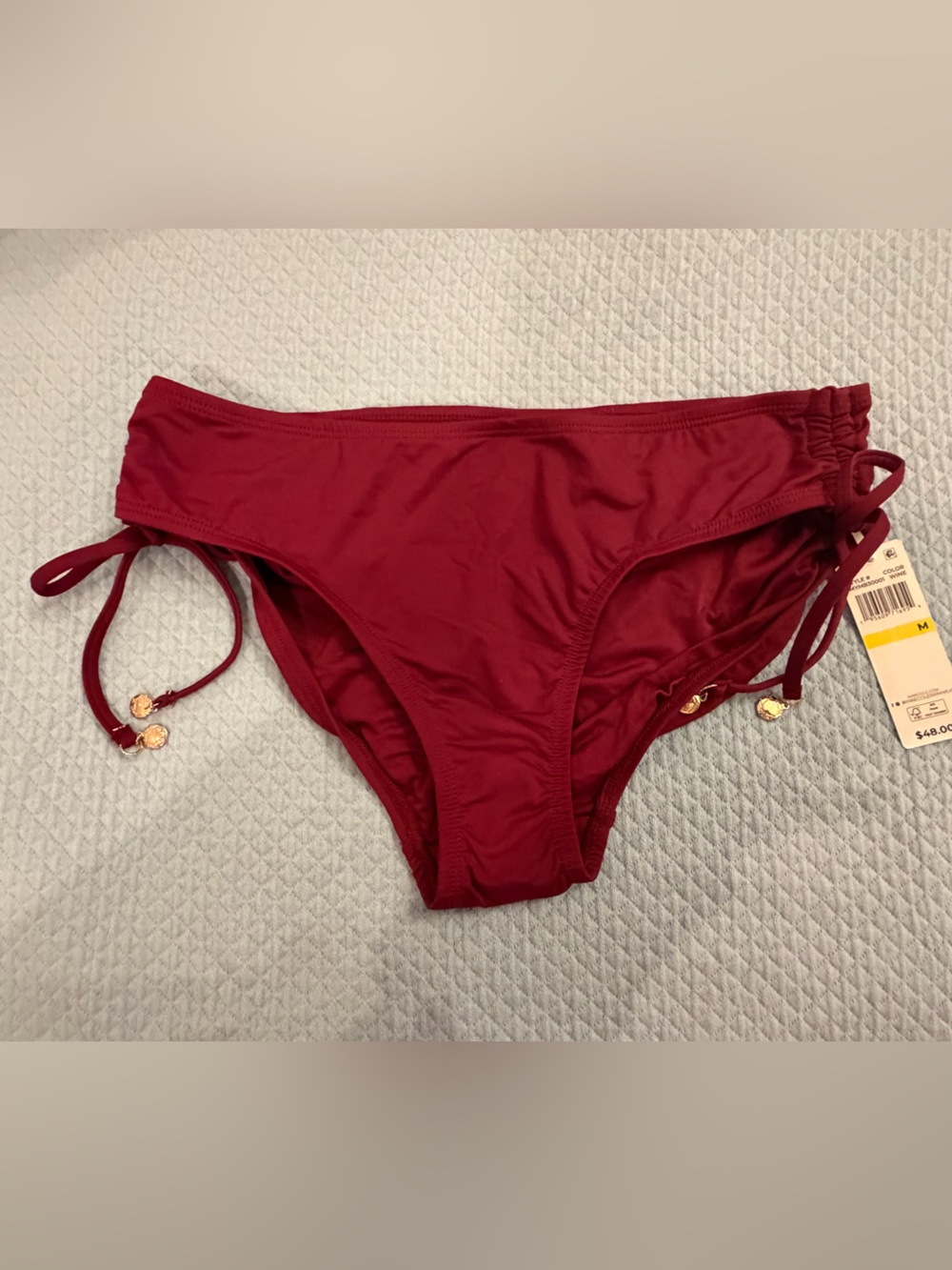 Anne Cole Women's Live In Color Ocean Side Tie Swim Bottom - Wine